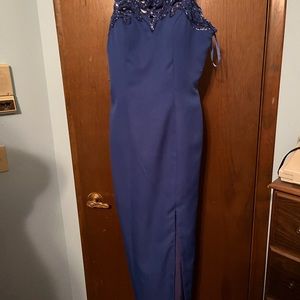 Long evening gown - Blue with beading NEVER WORN